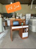 میز تحریر گالری چوب کرمی مدل لاله S-101 دو کشو کتابخانهدار