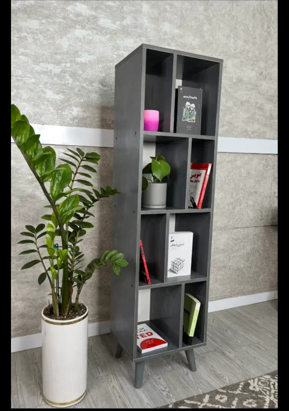 کتابخانه گالری چوب کرمی مدل B-VISTA مدرن چندمنظوره