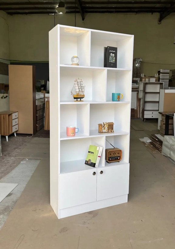 کتابخانه گالری چوب کرمی مدل B-ARYO دربدار
